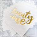 Twenty One Dinner Napkins, 21st birthday party table