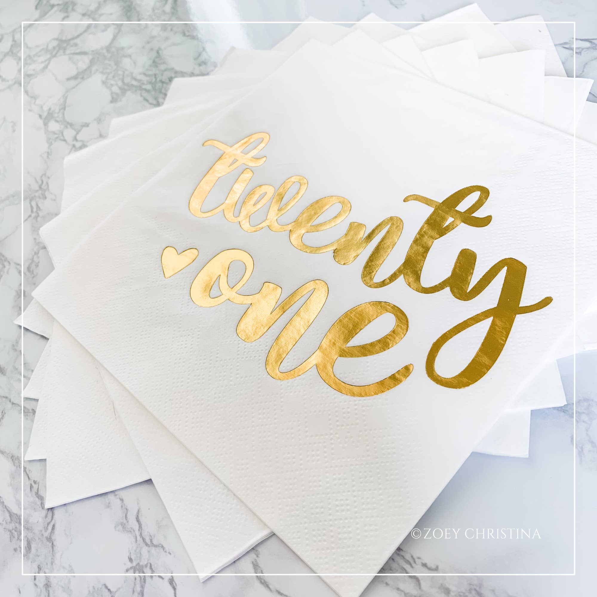 Twenty One Dinner Napkins, 21st birthday party table
