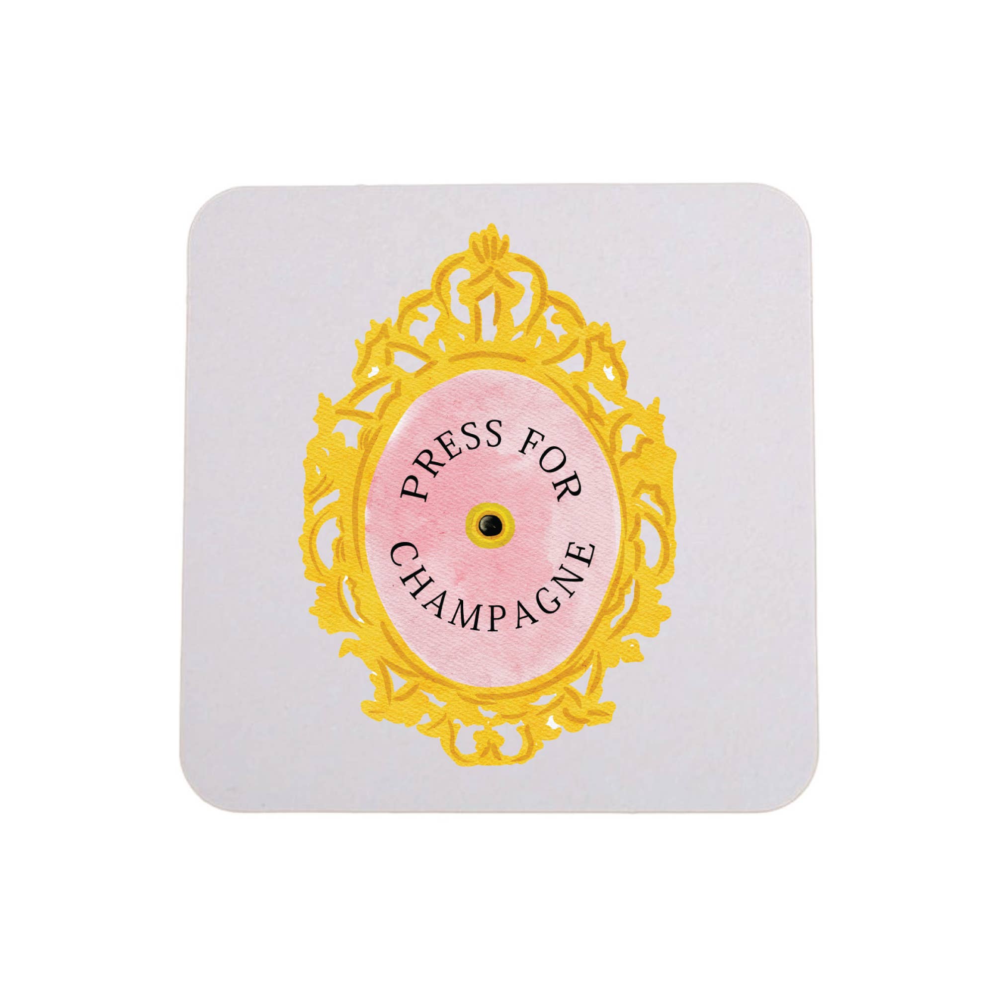 Press For Champagne Watercolor 4 Pack Cheeky Party Coasters
