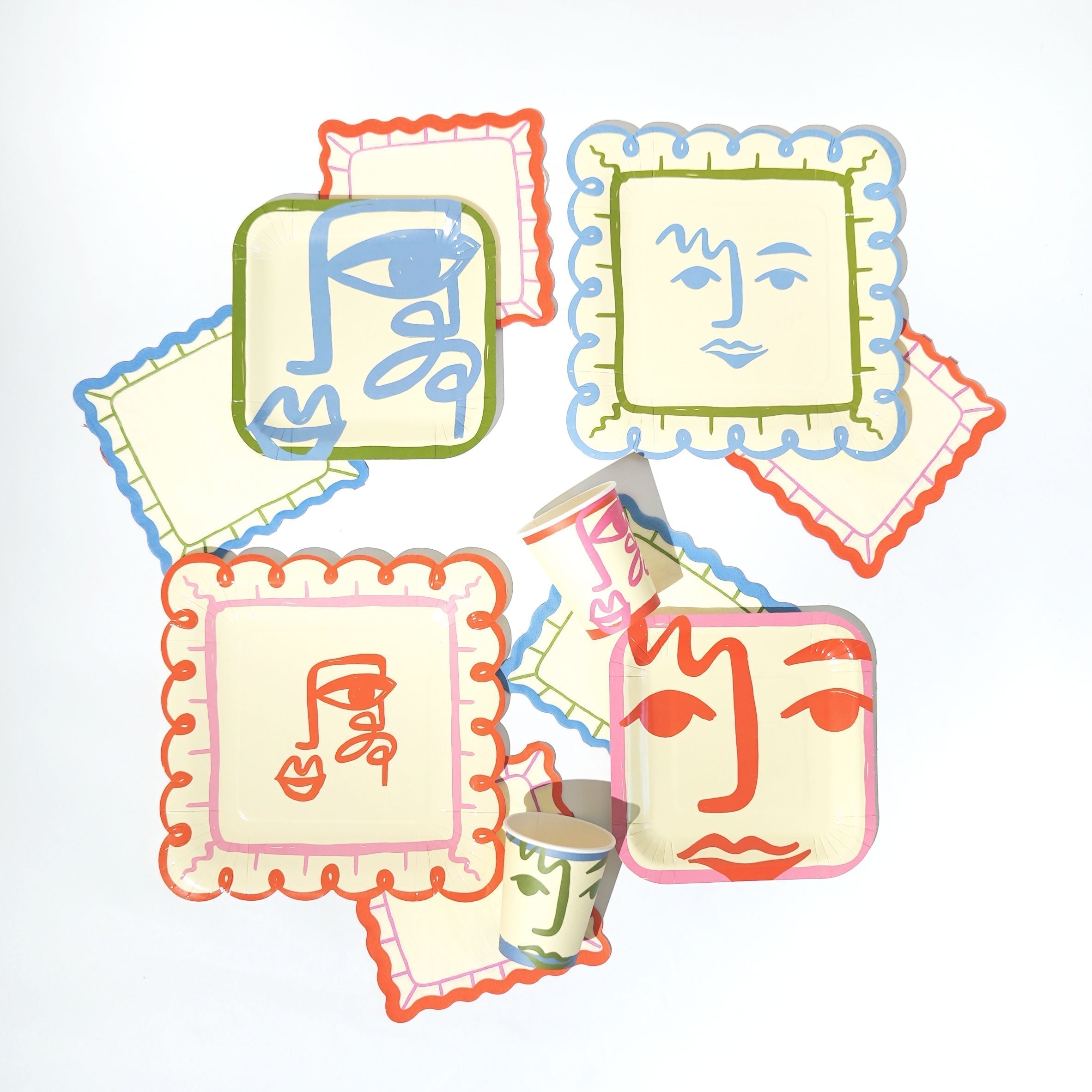 Face Party Cups | Art Party Cups (x 12)