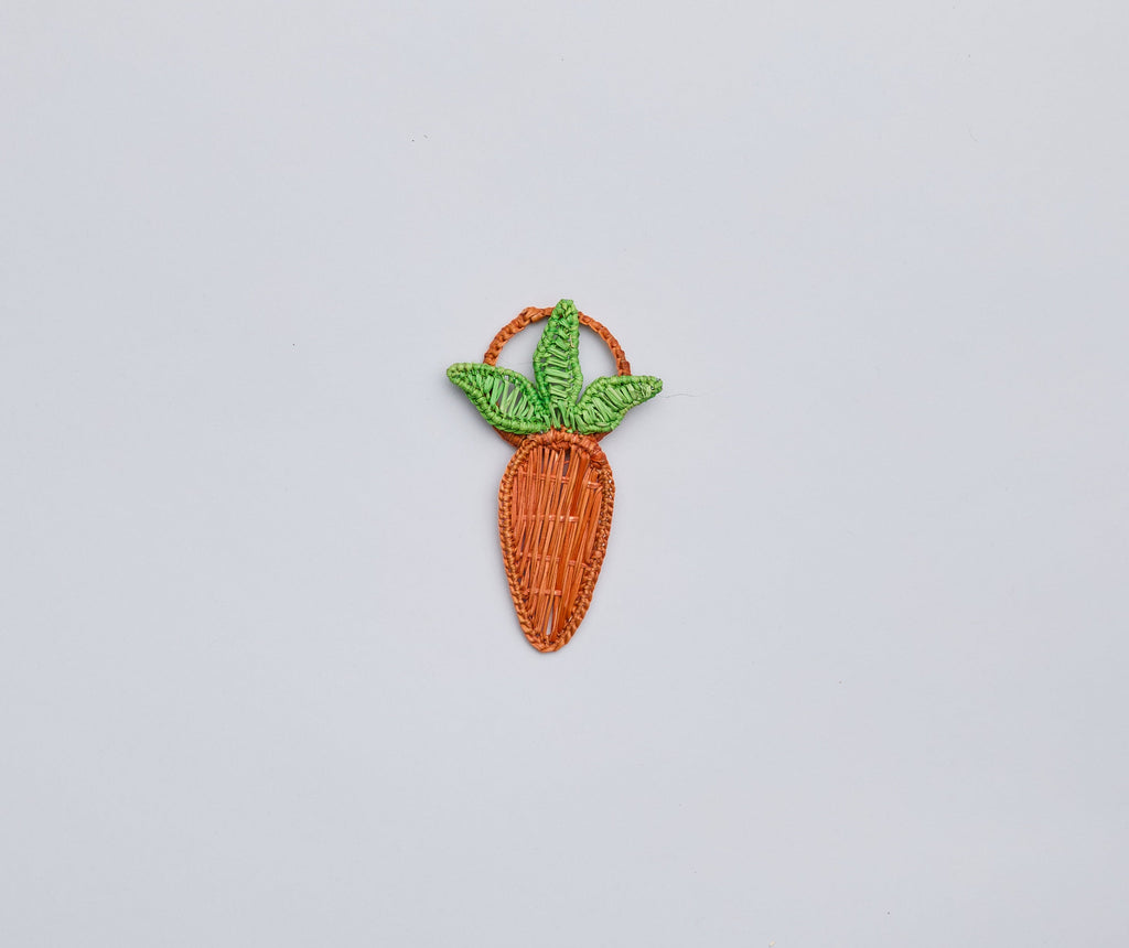 Carrot Napkin Ring – 3.5” Handwoven Iraca Palm – Artisan Spring Table Decor from Colombia