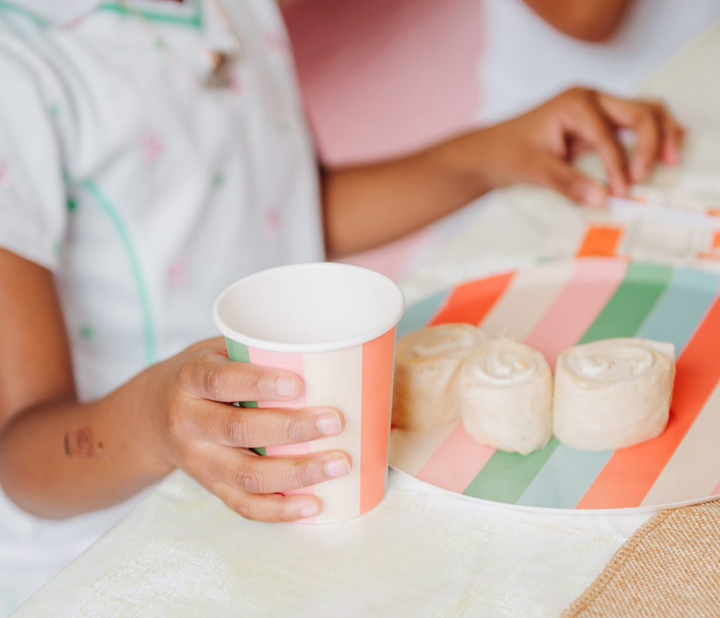 Striped Plates | Bright Bold Party Paper Plates Every Occasion (x 12)