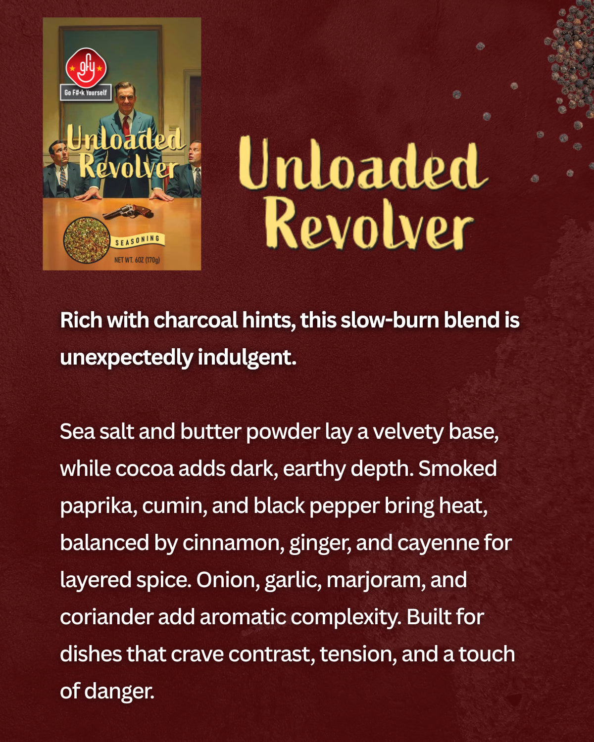 GFY - Unloaded Revolver Seasoning (6oz)