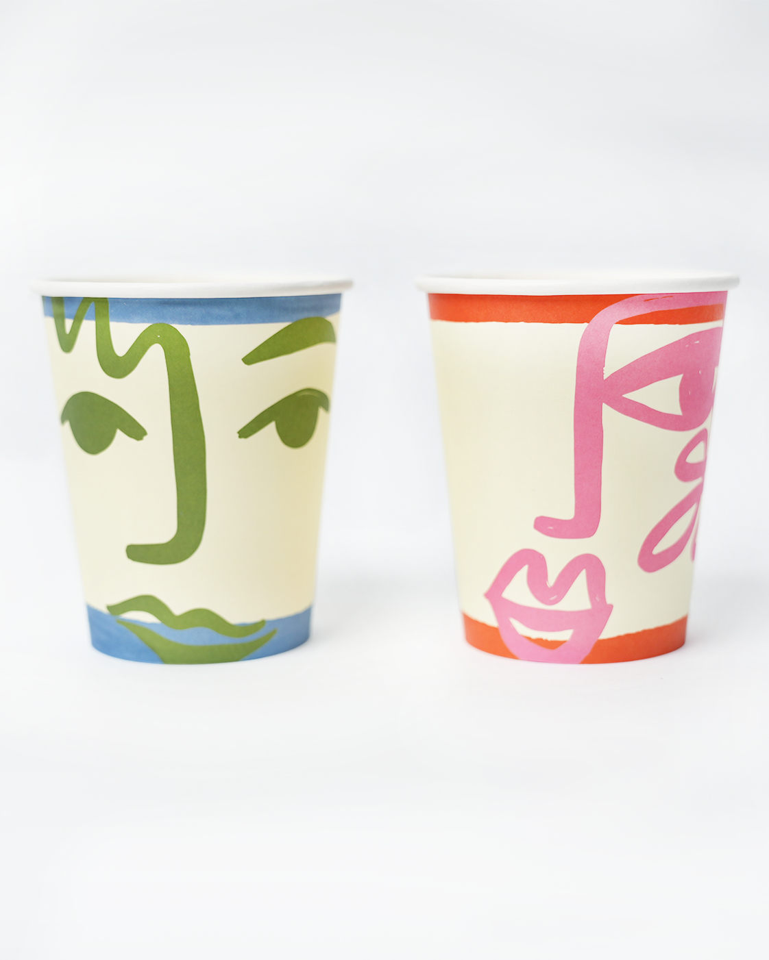 Face Party Cups | Art Party Cups (x 12)