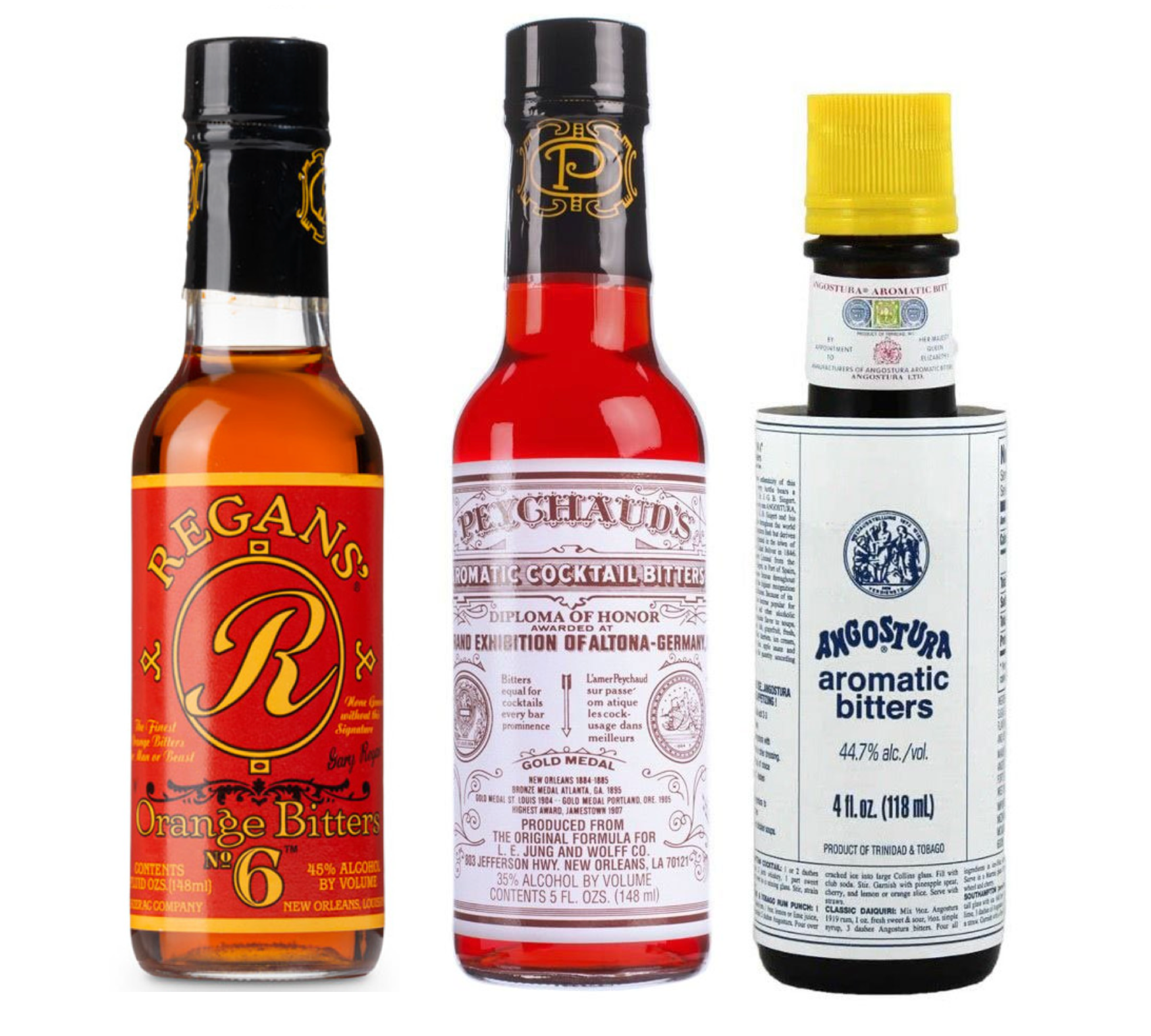 Bitters Triple Play<sup>TM</sup> - Angostura 4 oz, Regans 5 oz, Peychauds 5 oz