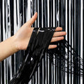 Black Metallic Fringe Curtain