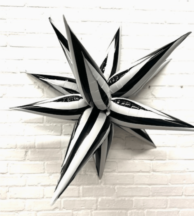 Black & White Starburst Cluster Balloon – 40”