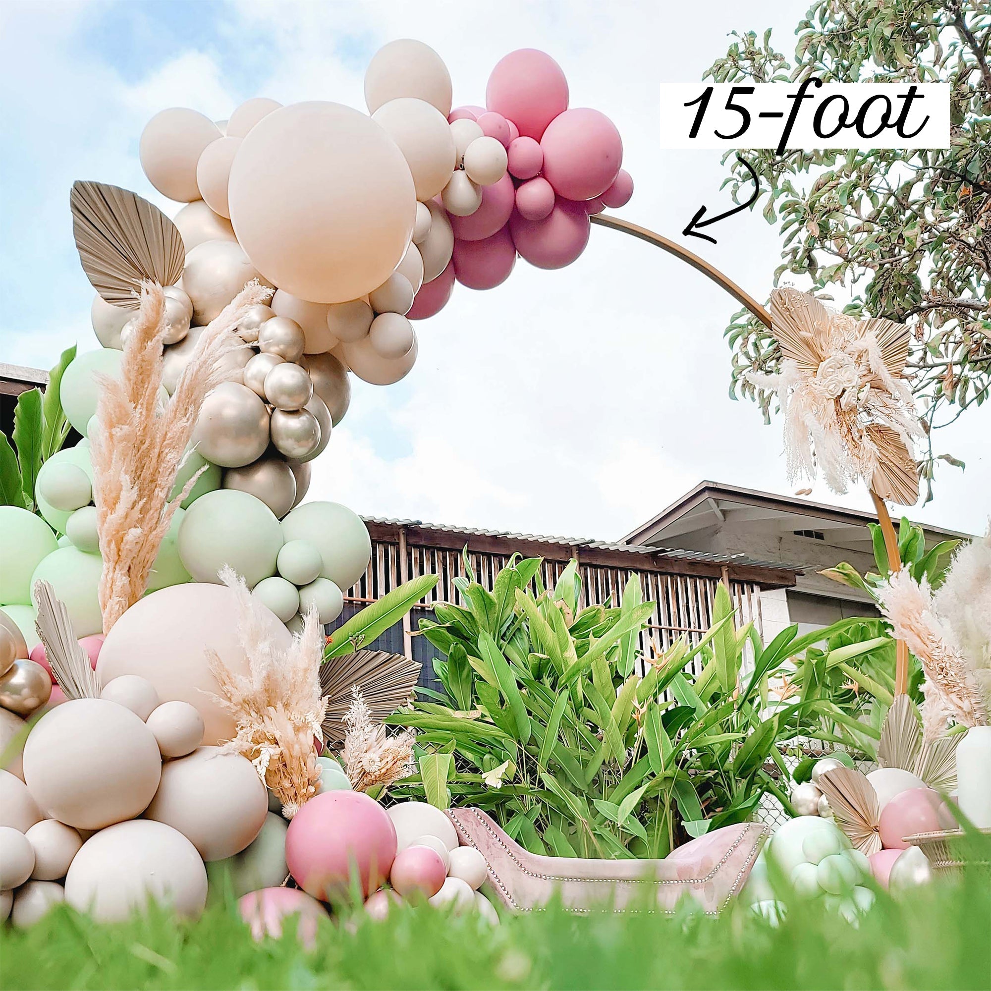 Boho Dusty Rose and Green Balloon Garland Kit