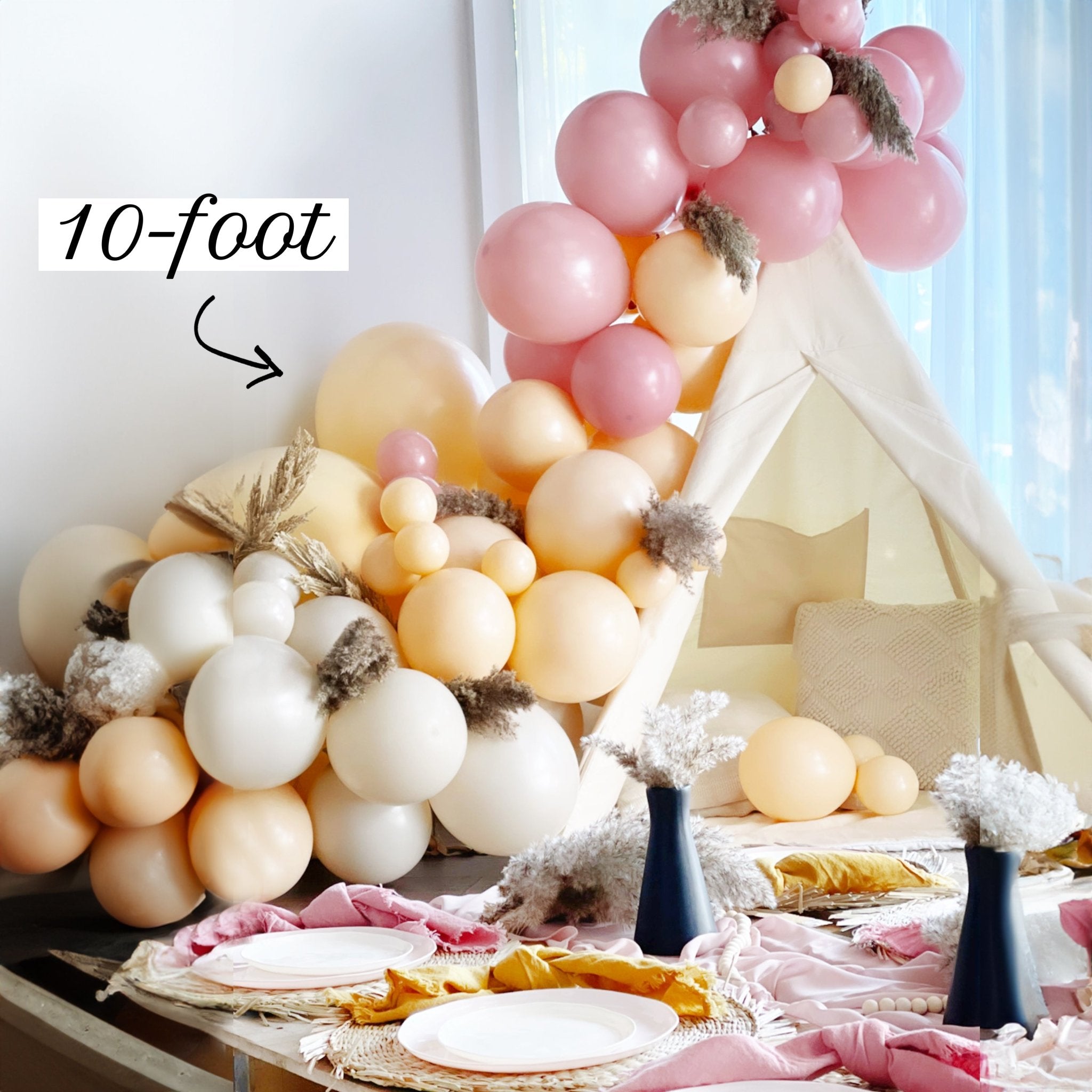 Moody Boho Rainbow Balloon Arch Kit – Dusty Rose + Mocha
