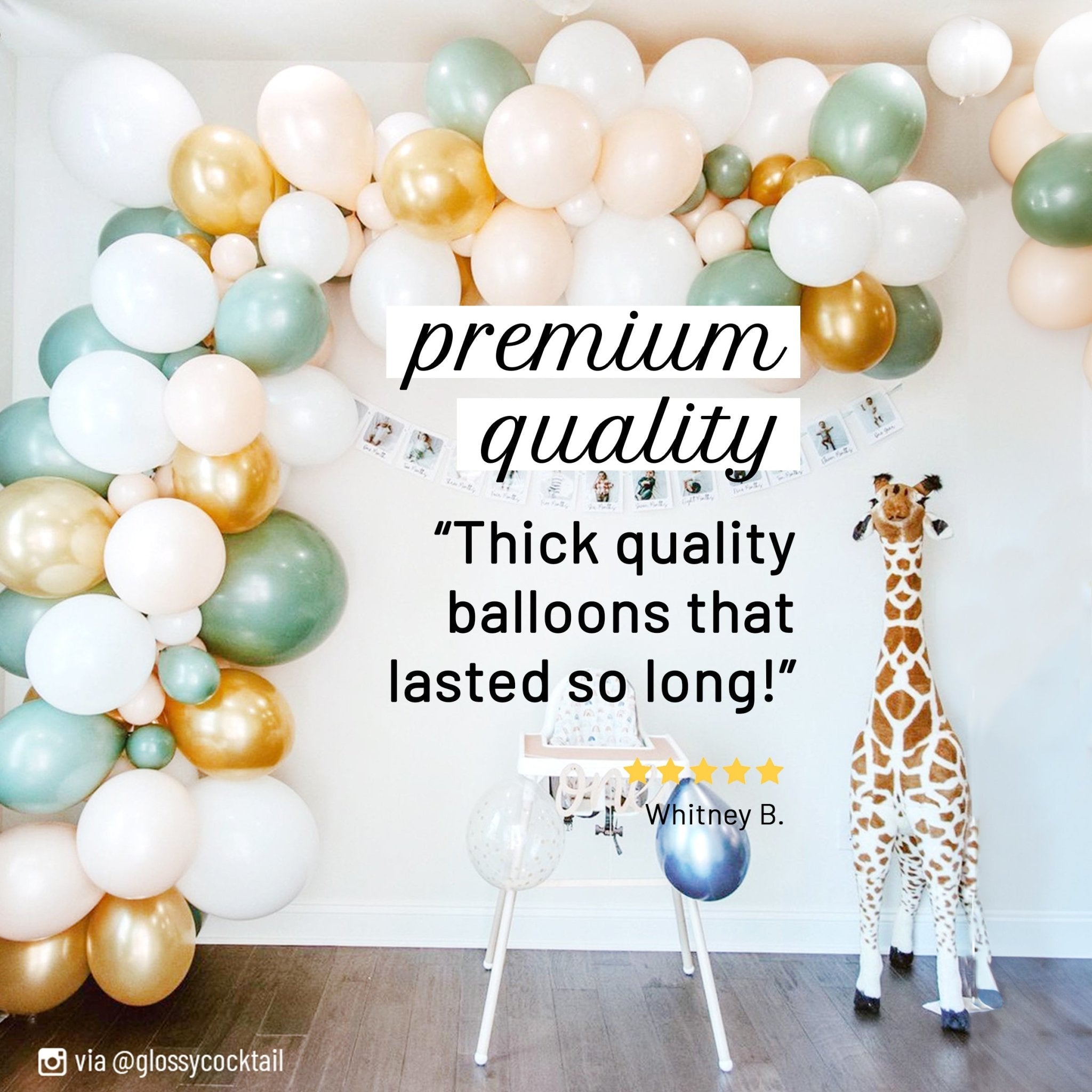 Boho Safari Balloon Garland Kit – Green, Gold, Blush