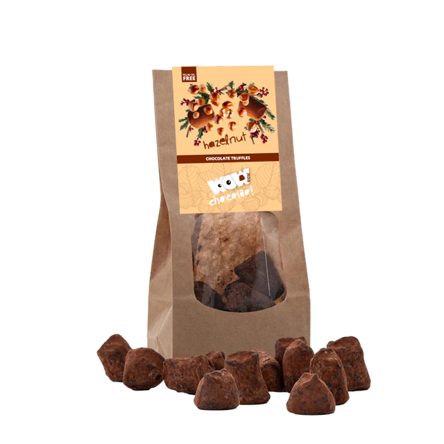 Hazelnut Chocolate Truffles - Christmas edition - Biodegradable bag 130g
