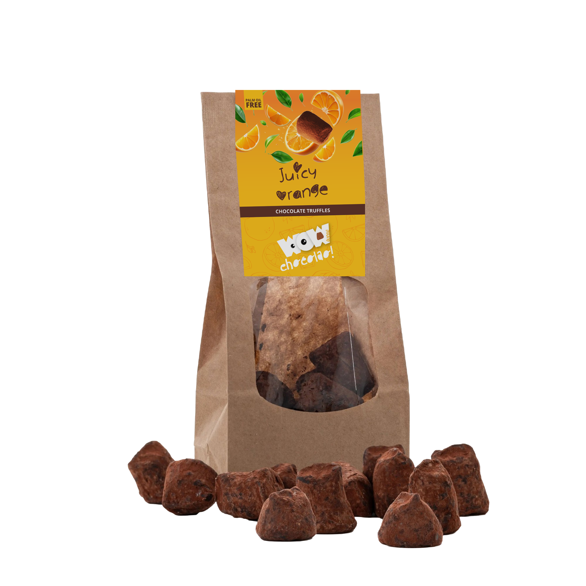 Juicy Orange chocolate truffles - Biodegradable bag 130g
