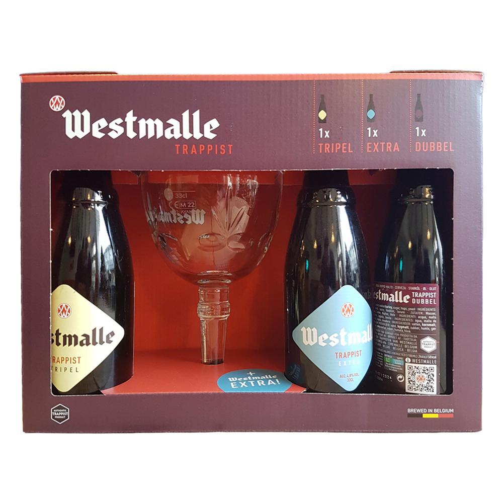 Westmalle Trappist Brewery - Gift Set with Glass (3x330ML)